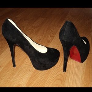 Ami Clubwear Black Platform Heels with Red Bottom